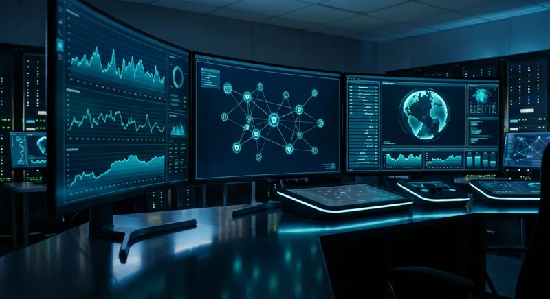 ITECS Dallas cybersecurity operations center with threat detection dashboard